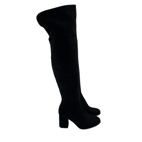 Dream Pairs 3 inch Block Heel Over The Knee Women’s Boots Size 7 Black Suede - Picture 3 of 10
